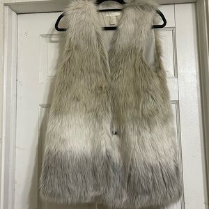 H&M ombre faux fur vest 3 colors Womens Size S western bohemian aesthetic